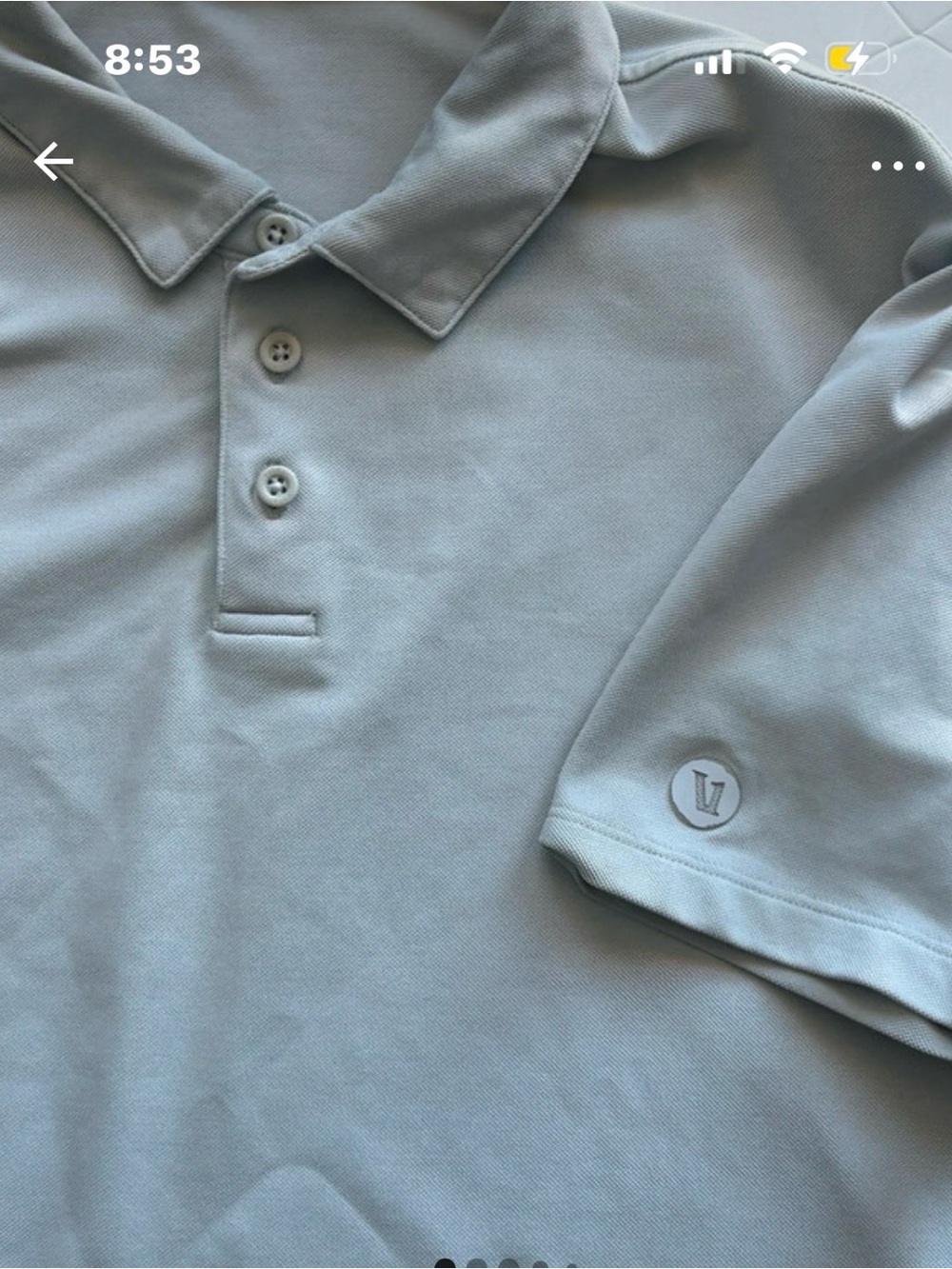 Vuori Light Blue Mens Polo Shirt with Tonal Logo